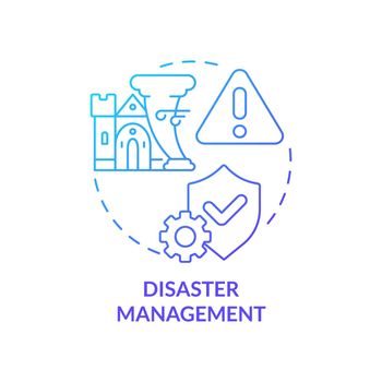Disaster management blue gradient concept icon