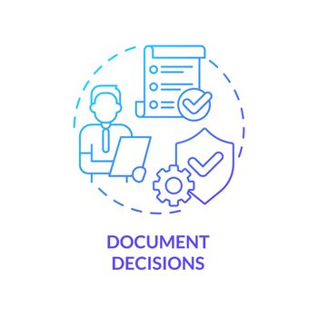 Document decisions blue gradient concept icon
