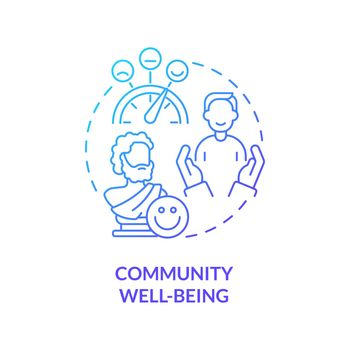 Community well-being blue gradient concept icon