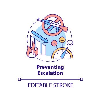 Preventing escalation concept icon