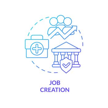 Job creation blue gradient concept icon