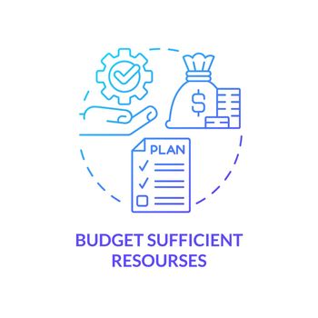 Budget sufficient resources blue gradient concept icon