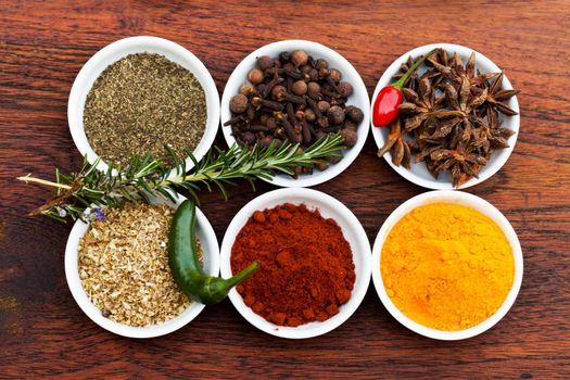 Add your favorite. Cropped shot of an assortment of colorful spices.