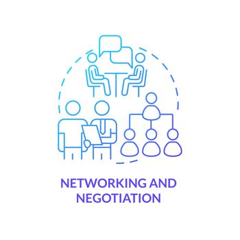 Networking and negotiation blue gradient concept icon