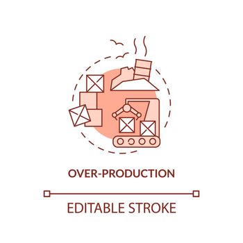 Overproduction red concept icon