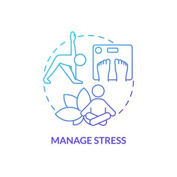Manage stress blue gradient concept icon