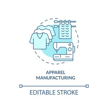 Apparel manufacturing turquoise concept icon