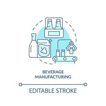 Beverage manufacturing turquoise concept icon