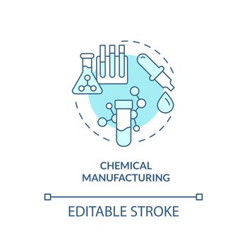 Chemical manufacturing turquoise concept icon