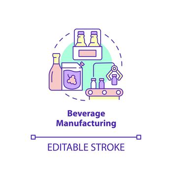 Beverage manufacturing concept icon