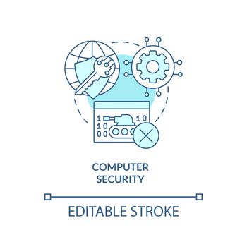 Computer security turquoise concept icon