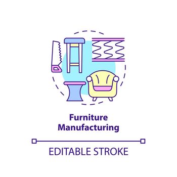 Furniture manufacturing concept icon