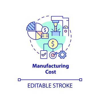 Manufacturing cost concept icon