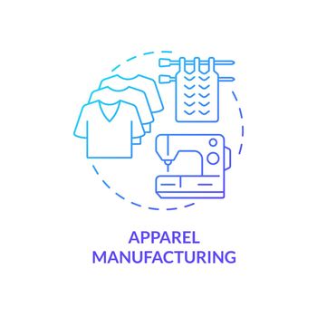 Apparel manufacturing blue gradient concept icon