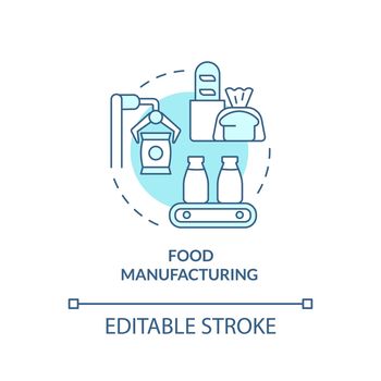 Food manufacturing turquoise concept icon