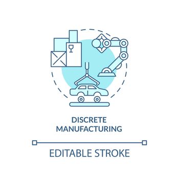 Discrete manufacturing turquoise concept icon