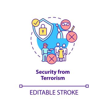 Security from terrorism concept icon