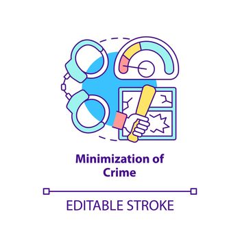 Minimization of crime concept icon