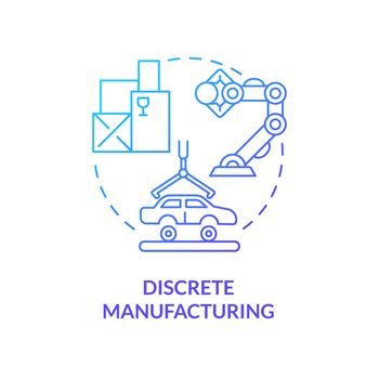 Discrete manufacturing blue gradient concept icon