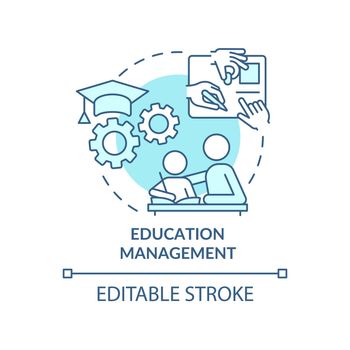 Education management turquoise concept icon