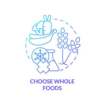 Choose whole foods blue gradient concept icon