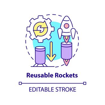 Reusable rockets concept icon