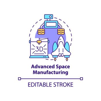 Advanced space manufacturing concept icon
