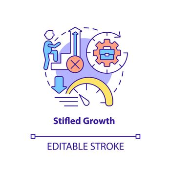 Stifled growth concept icon