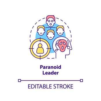 Paranoid leader concept icon