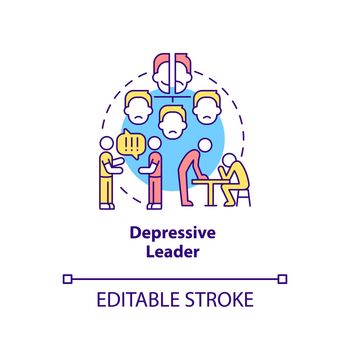 Depressive leader concept icon