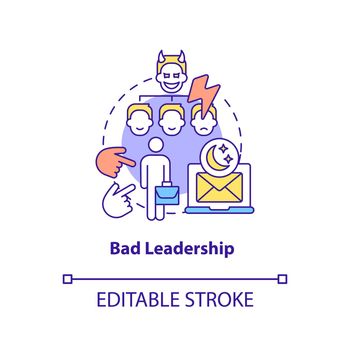 Bad leadership concept icon