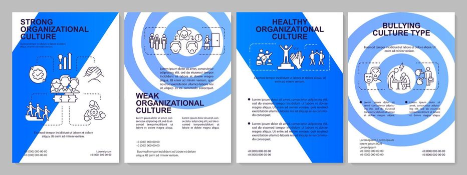 Organizational culture types blue brochure template