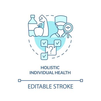 Holistic individual health turquoise concept icon