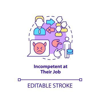 Incompetent at their job concept icon