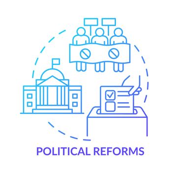 Political reforms blue gradient concept icon