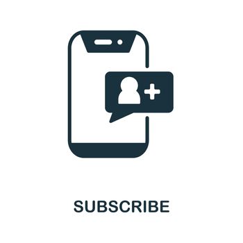 Subscribe icon. Monochrome simple Subscribe icon for templates, web design and infographics