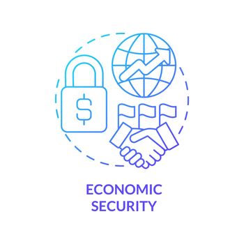 Economic security blue gradient concept icon