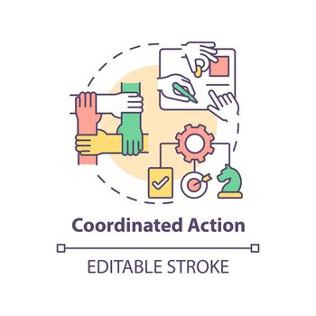 Coordinated action concept icon