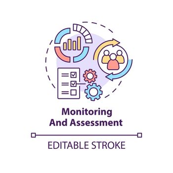 Monitoring and assessment concept icon