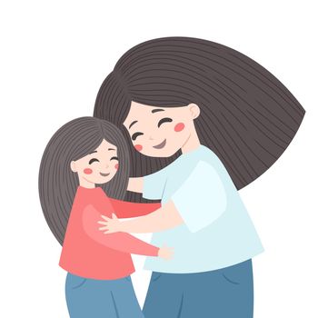 Mother and daughter, vector for Mothers Day