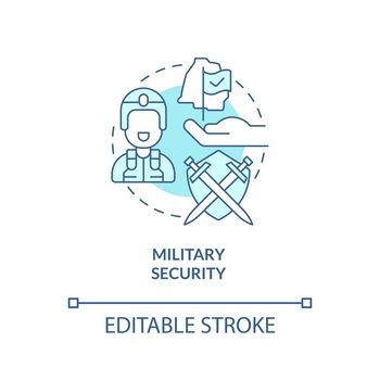 Military security turquoise concept icon