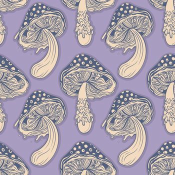 Magic mushrooms. Psychedelic hallucination. Vibrant vector illustration. 60s hippie colorful background, hippie and boho texture.