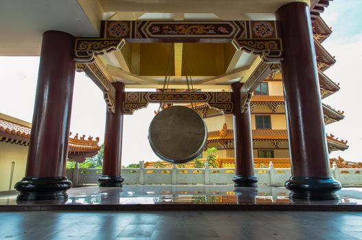 Traditional Chinese Big drum at Fo Guang San Temple. Selective focus.