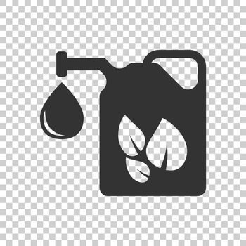Gasoline canister icon in flat style. Petrol can vector illustration on white isolated background. Fuel container sign business concept.