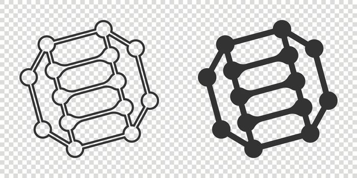 Science icon in flat style. Dna cell vector illustration on white isolated background. Molecule evolution business concept.