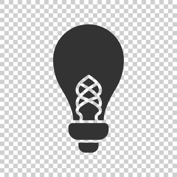 Light bulb icon in flat style. Lightbulb vector illustration on white isolated background. Energy lamp sign business concept.