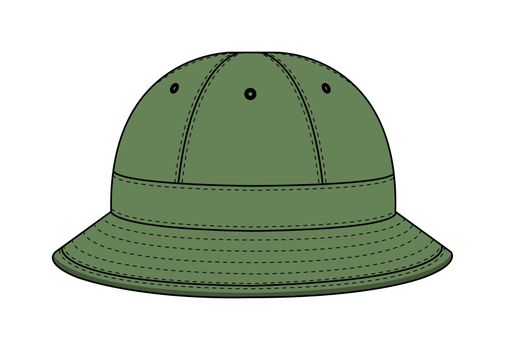 Bucket hat (metro hat ) template vector illustration