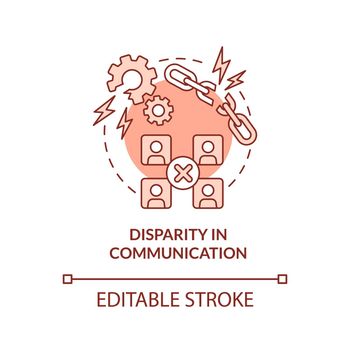 Disparity in communication terracotta concept icon