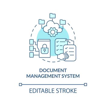 Document management system turquoise concept icon