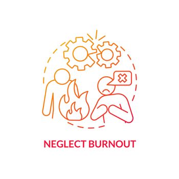 Neglect burnout red gradient concept icon